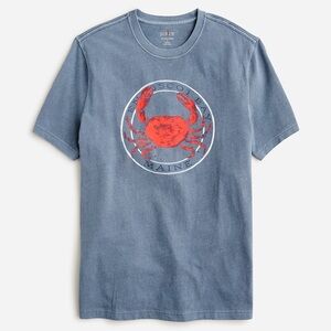 J.Crew Men Vintage-wash cotton crab graphic T-shirt Top Size Medium